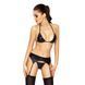 Комплект белья под латекс CAPRI SET black XXL/XXXL - Passion: мини-бикини, стринги, пояс для чулок EL10903 фото 3