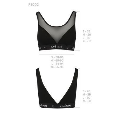 Топ с прозрачной вставкой Passion PS002 TOP black, size L SO4199 фото
