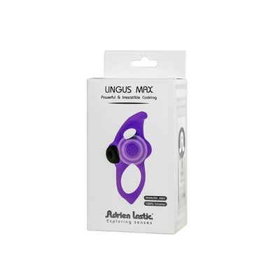 Эрекционное виброкольцо Adrien Lastic Lingus MAX Violet с язычком для стимуляции клитора AD30723 фото