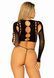 Комплект Leg Avenue Long sleeve crop top & string Black One Size SO9098 фото 2