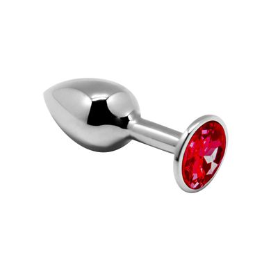 Металлическая анальная пробка с кристаллом Alive Mini Metal Butt Plug Red M SO5999 фото