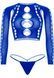 Комплект Leg Avenue Long sleeve crop top & string Royal Blue One Size SO9099 фото 3