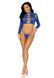 Комплект Leg Avenue Long sleeve crop top & string Royal Blue One Size SO9099 фото 6
