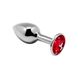 Металлическая анальная пробка с кристаллом Alive Mini Metal Butt Plug Red M SO5999 фото 1