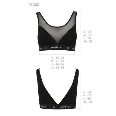 Топ с прозрачной вставкой Passion PS002 TOP black, size S SO4201 фото