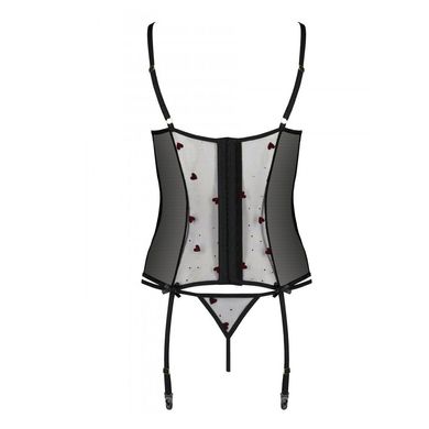 Корсет с подвязками + стринги LOVELIA CORSET black L/XL - Passion SO4765 фото