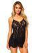 Пеньюар Leg Avenue Rose Lace Flair Chemise Black One Size SO9100 фото 1
