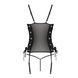 Сітчастий корсет з екошкіри Passion Malwia Corset 6XL/7XL black, з люверсами та знімними пажами SO7099 фото 4