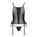 Сітчастий корсет з екошкіри Passion Malwia Corset 6XL/7XL black, з люверсами та знімними пажами SO7099 фото 3