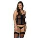 Сітчастий корсет з екошкіри Passion Malwia Corset 6XL/7XL black, з люверсами та знімними пажами SO7099 фото 1